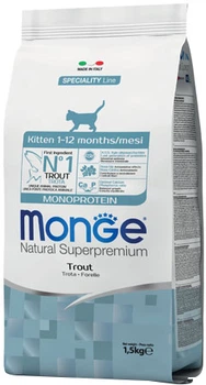 Сухий корм для кошенят всіх порід Monge Cat Monoprotein Kitten Trota 1.5 кг (8009470005500)
