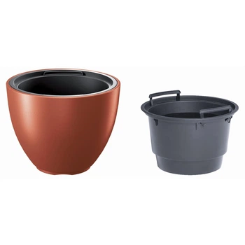 Горшок для цветов Prosperplast HEOS 30х23см круглый с вкладышем медный (89274-7598)