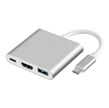 Док-станция Noname переходник USB Type-C to HDMI Adapter для Apple MacBook серебристый