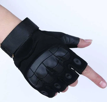 Тактичні рукавички без пальців Чорний Розмір L (17092142122)