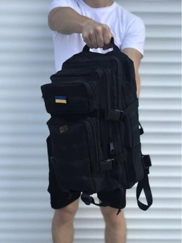 Тактический военный походный рюкзак Crinkel 1200D 25л Black Украина (1020)