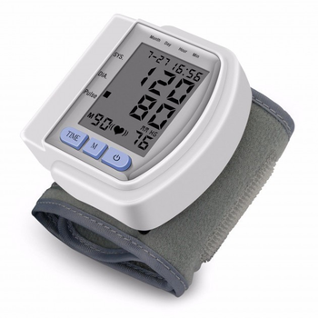 Цифровий автоматичний тонометр на зап'ястя Automatic Wrist Watch Blood Pressure вимірювання тиску Білий
