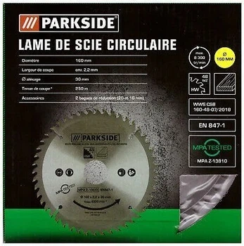 Твердосплавный диск для циркулярной пилы Parkside 190x30 мм 48 зубьев