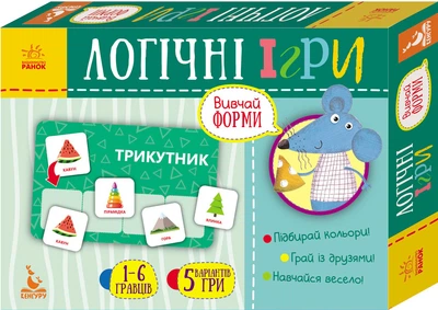 Логические игры Ranok Creative "Изучай формы" 24 карточки укр. 918002
