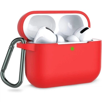 Силиконовый футляр с карабином для наушников AirPods Pro Red
