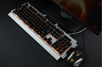 Комплект проводная мембранная клавиатура игровая LED и мышь с подсветкой 6946