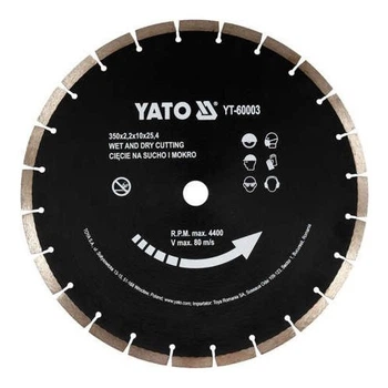 Диск алмазный сегментный Yato по бетону Ø = 350 x 25.4 мм к YT-84820 (YT-60003)