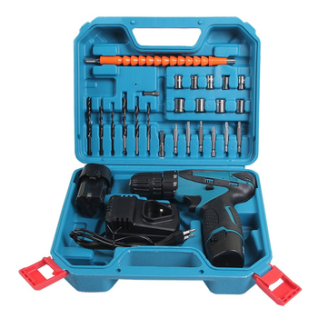 Аккумуляторный шуруповерт Cordless Drill с набором насадок 12В 1.5Ач в чемодане