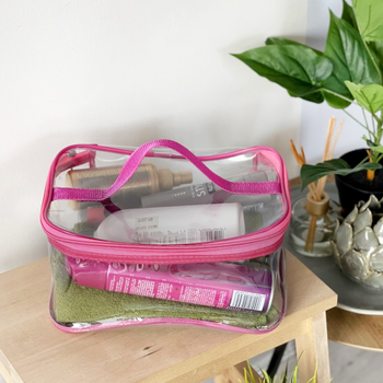 Прозрачная косметичка Л - 26x19x13 см (Розовый)