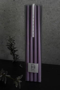 Свеча столовая высокая BBcandles 45 см 4шт светло-сиреневая "Lavender mist"