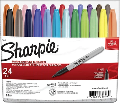 Маркеры перманентные Sharpie Permanent Markers, Fine Point 24 шт. (‎75846)