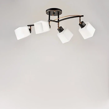 Люстра потолочная Light House SRS-16246/4 цвет черный с золотом, плафон белый