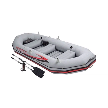 Четырехместная надувная лодка Intex 68376 (328 x 145 x 48 см) Mariner 4 Set + Алюминиевые весла и ручной насос