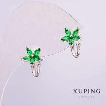 Кафф Xuping Родій із зеленими каменями, діаметр 8мм +, ida55316