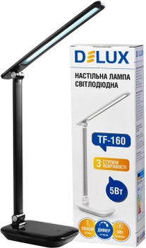 Настільна світлодіодна лампа DELUX TF-160 5 Вт LED чорна (90015770)