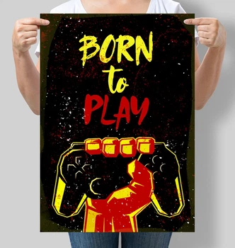 Постер Motivator с цитатой Born to Play, слоган Nintendo А3 30х42 см (М161_А3)