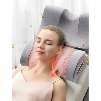 Массажная подушка роликовая с функцией подогрева и музыкой Paradise Sound LeonKan YK-501C массажёр для шеи и плеч