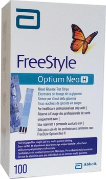 Тест полоски FreeStyle Optium Neo H 100 штук (ФриСтайл Оптиум Нео Н)