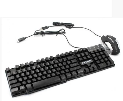 Комплект проводная клавиатура и мышь c RGB подсветкой PETRA MK1 (MK1_PETRA-22)