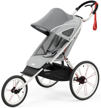 Спортивная беговая прогулочная коляска Cybex Sport Avi Medal Grey на кремовой раме с оранжевыми деталями