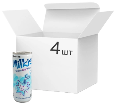 Упаковка безалкогольного газированного напитка Lotte Milkis Original 0.25 л х 4 банки (8801056154011)