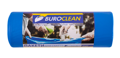 Пакети для сміття BuroClean EuroStandart 35мкм 240л сині 10шт (10200062)