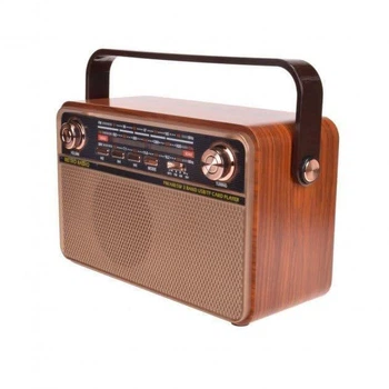 Радиоприемник Kemai Retro MD-505BT аккумуляторный с пультом Bluetooth Темное дерево