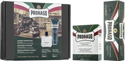 Подарунковий набір для гоління Proraso Duo Refreshing Крем 150 мл + Бальзам 100 мл (8004395004850)