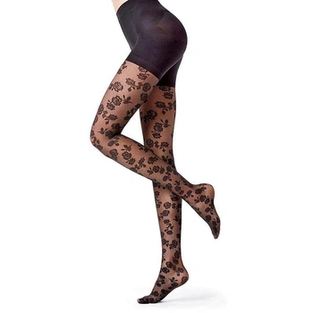 Колготы женские Сalzedonia Floriale Total Shaper капрон тонкие 3,M Черный