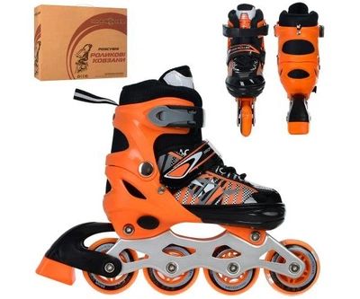 Раздвижные роликовые коньки Profi Roller A4143-S (31-34, S), ролики Оранжевые