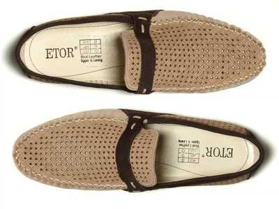 Мокасини Etor 10033-818-743-9039 бежевий+коричневий, 41