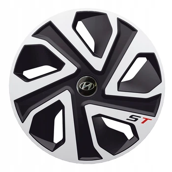 Автомобильные колпаки J-tec ST Silver&Black R13 с логотипом Hyundai (4 шт.)