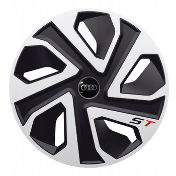 Автомобильные колпаки J-tec ST Silver&Black R13 с логотипом Audi (4 шт.)