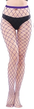 Фиолетовые колготы в крупную сетку S/L
