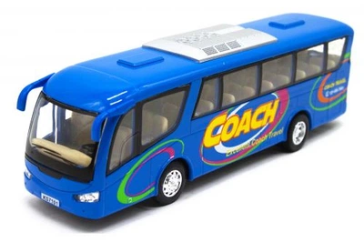 Металлическая модель автобуса Kinsmart Coach 1:32 инерционная с открывающимися дверями 17.5 см Синий для коллекционирования и детских игр