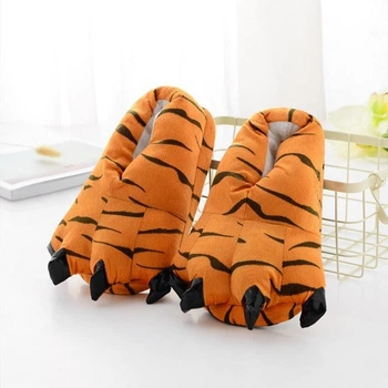 Капці лапи кігурумі Kigurumi Домашні Для дівчаток Помаранчеві Тигр Плюшеві Тканинні 25-34 (3052/1)