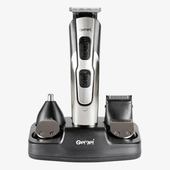 Триммер Gemei GM-592 аккумуляторный беспроводной 10 в 1 + 8 насадок Серебристый (12687)