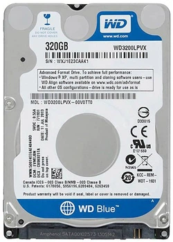 Накопитель HDD 2.5" SATA 320GB WD Blue 5400rpm 16MB (WD3200LPCX) Refurbished