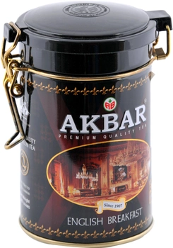 Чай черный Akbar English Breakfast цейлонский мелколистовой 100 г в жестяной банке (5014176013424)