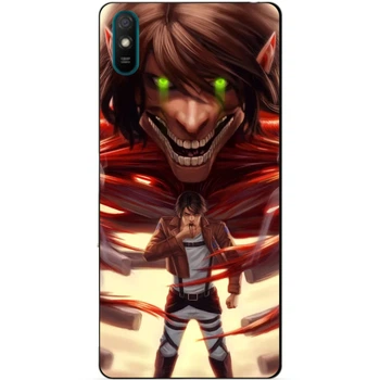 Силиконовый бампер чехол Candy для Xiaomi Redmi 9a с аниме Attack on Titan