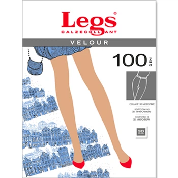 Колготы женские классические LEGS 1/2 DARK BLUE (610 VELOUR 100)