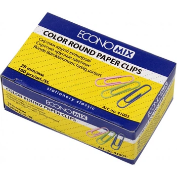 Скрепки Economix 41003 28 мм Цветные