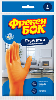 Перчатки хозяйственные латексные Фрекен Бок размер L (fb.25028)