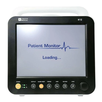 Монитор пациента прикроватный Creative Medical K12 PM с сенсорным экраном датчики сатурации частоты пульса и артериального давления ЭКГ частоты дыхания и температуры (K12)