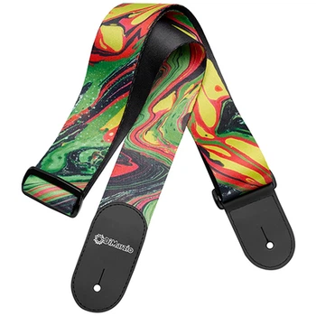 Ремень гитарный DIMARZIO DD3141 STEVE VAI w/Leather Ends - Green Universe
