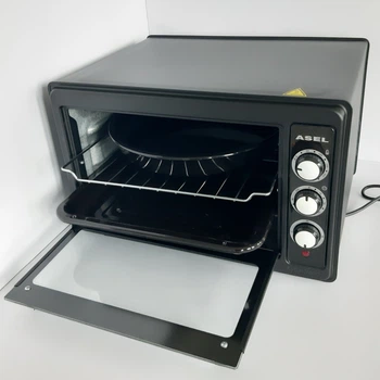 Электрическая духовая печь Asel AF-0023 33 л электродуховка настольная духовка с таймером, Black