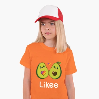 Детская футболка для девочек Лайк Авокадо (Likee Avocado) (25186-1031-53) 146-152 см Хлопок Оранжевый
