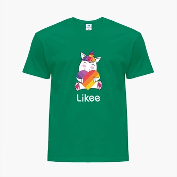 Дитяча футболка для дівчаток Лайк Єдиноріг (Likee Unicorn) (25186-1037-75) 134-140 см Бавовна Темно-зелений