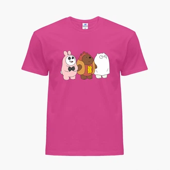 Дитяча футболка для дівчаток Вся правда про ведмедів (We Bare Bears) (25186-2905-67) 104-110 см Бавовна Темнорожевий