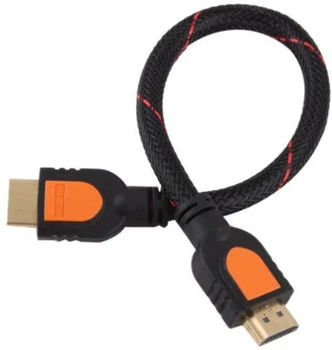 Кабель HDMI в оплетке 30см HDMI -> HDMI 1.4v 2К FULL HD 1080P короткий (625654073) Черный